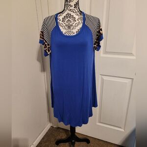 Larace zebra leopard print tunic top‎